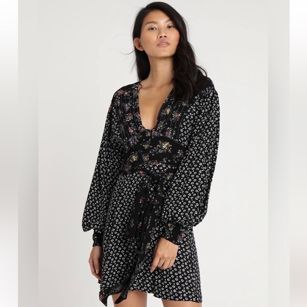 Free People Wonderland Printed Floral Minidress XS